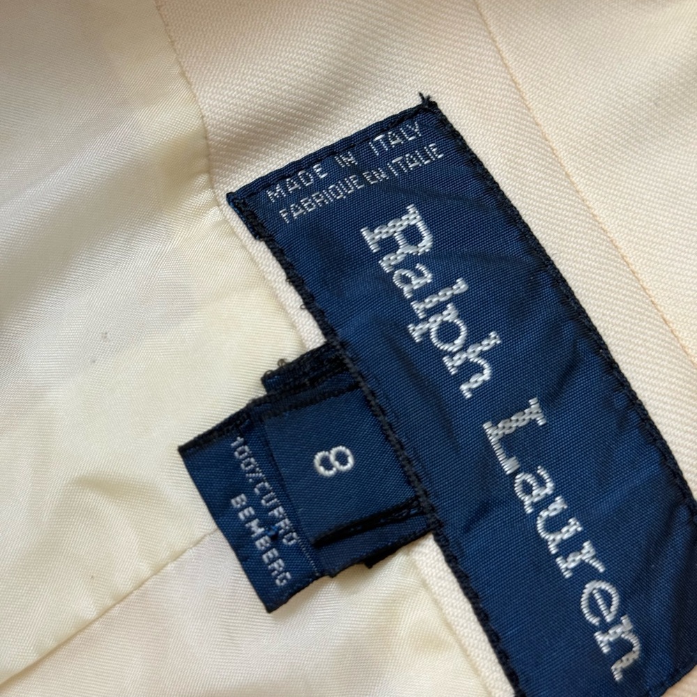 Ralph Lauren Made in Italy Ivory Double-Breasted Jacket Women’s Size 8 - Picture 13 of 13